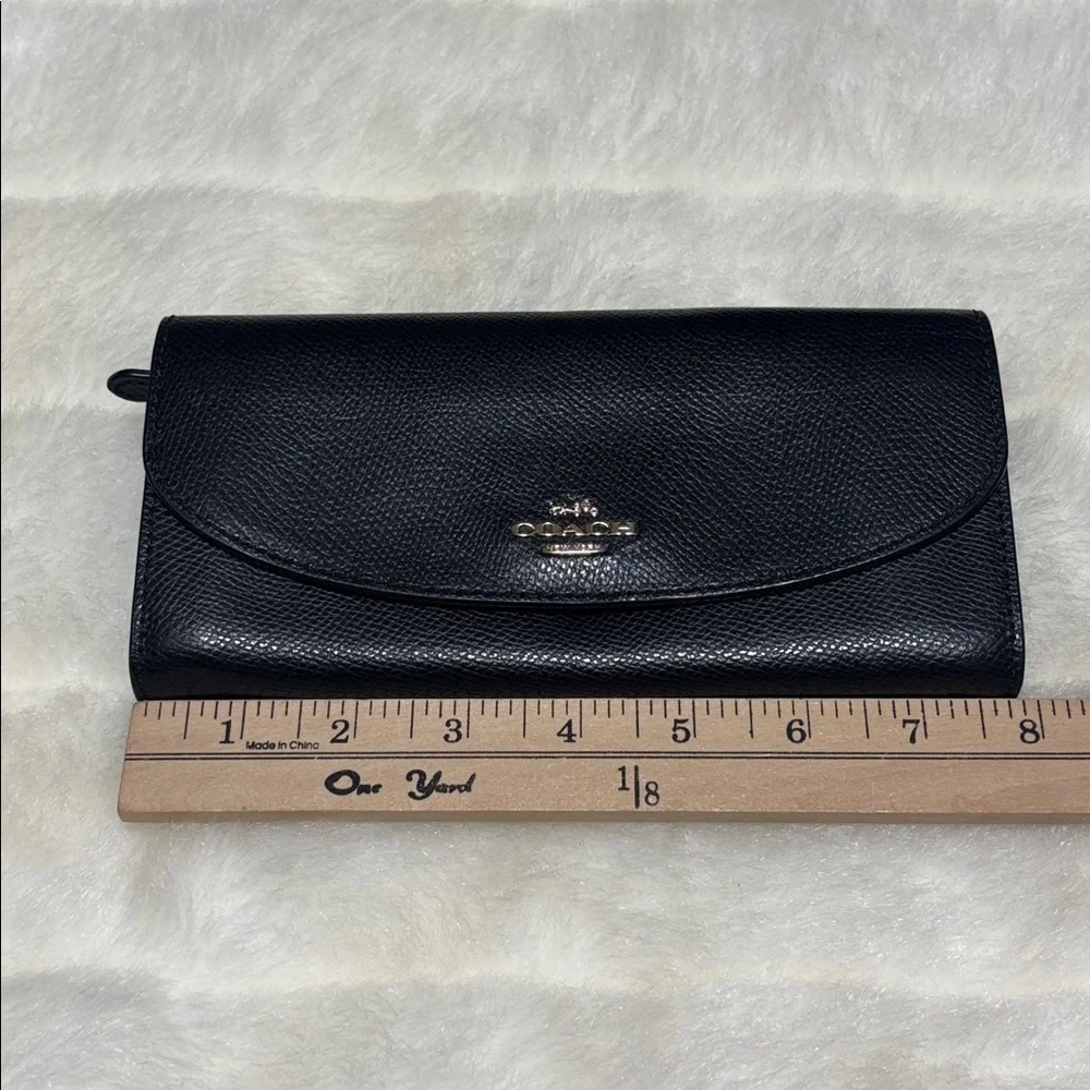 Coach Midnight Black Leather Clutch/Wallet